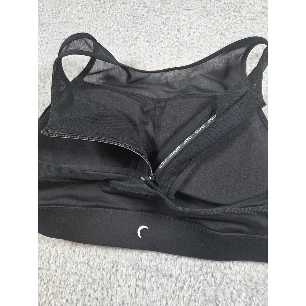 ZYIA Active Sports Bra XL Black Womens High Neck Mesh Racerback Zipper - Picture 4 of 8